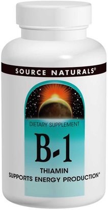 Source Naturals, B-1, Thiamin, 100 mg, 100 Tablets ,الفيتامينات، فيتامين b1 - الثيامين
