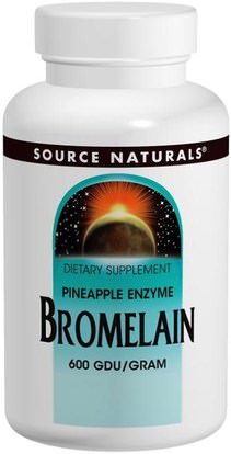 Source Naturals, Bromelain, 600 GDU/Gram, 500 mg, 120 Tablets ,المكملات الغذائية، الإنزيمات، بروميلين