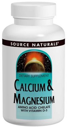 Source Naturals, Calcium & Magnesium, 300 mg, 250 Tablets ,المكملات الغذائية، المعادن، المغنيسيوم