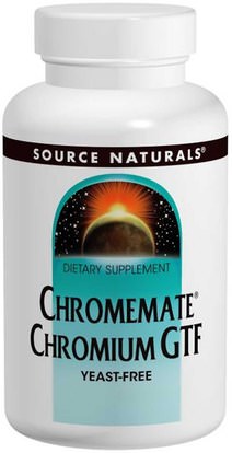 Source Naturals, Chromemate Chromium GTF, 200 mcg, 240 Tablets ,والملاحق، والمعادن، والكروم غت (عامل تحمل الجلوكوز)
