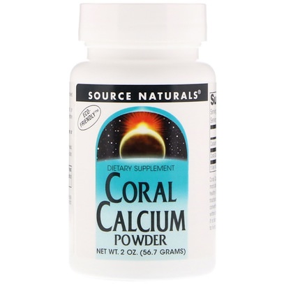 Source Naturals, Coral Calcium, Powder, 2 oz (56.7 g) ,المكملات الغذائية، والمعادن، والكالسيوم