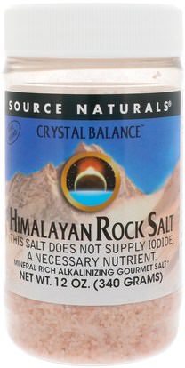 Source Naturals, Crystal Balance, Himalayan Rock Salt, Fine Grind, 12 oz (340 g) ,الصحة، ف التوازن القلوية، الغذاء، التوابل و التوابل، الملح الملح الطبيعي