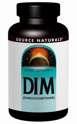 Source Naturals, DIM, (Diindolylmethane), 100 mg, 60 Tablets ,والمكملات الغذائية، والقرنبيط الصليبي، ديندوليلميثان (خافت)