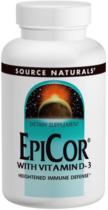 Source Naturals, EpiCor with Vitamin D-3, 500 mg, 120 Capsules ,والصحة، والانفلونزا الباردة والفيروسية، إبيكور