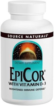 Source Naturals, EpiCor with Vitamin D-3, 500 mg, 30 Capsules ,والصحة، والانفلونزا الباردة والفيروسية، إبيكور