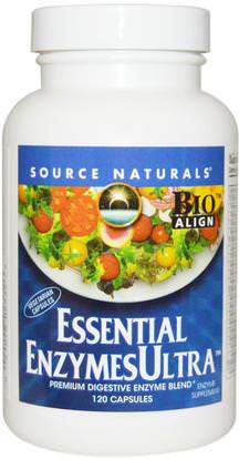 Source Naturals, Essential Enzymes Ultra, 120 Capsules ,المكملات الغذائية، الانزيمات، سيرابيبتاس، الانزيمات الهاضمة