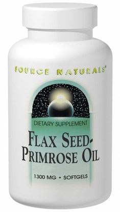 Source Naturals, Flax Seed-Primrose Oil, 1,300 mg, 180 Softgels ,المكملات الغذائية، إيفا أوميجا 3 6 9 (إيبا دا)، زيت الكتان، زيت زهرة الربيع المسائية