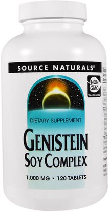 Source Naturals, Genistein, Soy Complex, 1,000 mg, 120 Tablets ,والمكملات الغذائية، ومنتجات الصويا، جينيستين فول الصويا