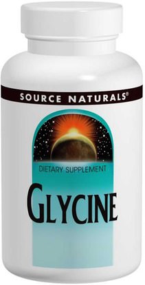 Source Naturals, Glycine, 500 mg, 200 Capsules ,المكملات الغذائية، الأحماض الأمينية، l الجلايسين
