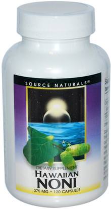 Source Naturals, Hawaiian Noni, 375 mg, 120 Capsules ,الأعشاب، نوني استخراج عصير، نوني كبسولات
