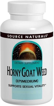 Source Naturals, Horny Goat Weed (Epimedium), 1,000 mg, 60 Tablets ,الصحة، الرجال، قرني، غوات، ويد