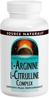 Source Naturals, L-Arginine L-Citrulline Complex, 1,000 mg, 240 Tablets ,والمكملات، والأحماض الأمينية، وتركيبات الأحماض الأمينية