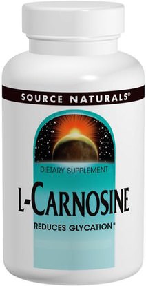 Source Naturals, L-Carnosine, 500 mg, 60 Tablets ,المكملات الغذائية، والأحماض الأمينية، ل كارنوزين