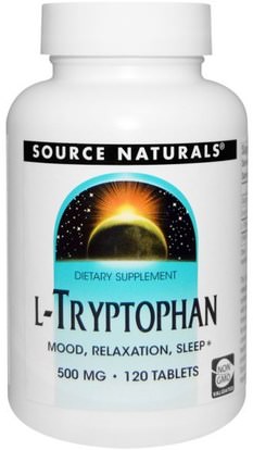 Source Naturals, L-Tryptophan, 500 mg, 120 Tablets ,المكملات الغذائية، لتر التربتوفان