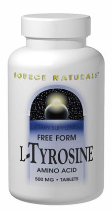 Source Naturals, L-Tyrosine, 500 mg, 100 Tablets ,المكملات الغذائية، والأحماض الأمينية، لتر التيروزين