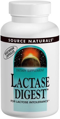 Source Naturals, Lactase Digest, 180 Veggie Caps ,المكملات الغذائية، الإنزيمات، اللاكتاز، الانزيمات الهاضمة