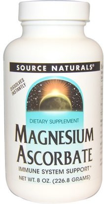 Source Naturals, Magnesium Ascorbate, 8 oz (226.8 g) ,الفيتامينات، فيتامين ج، المعادن