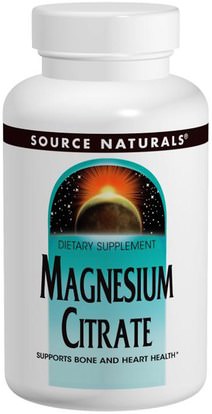 Source Naturals, Magnesium Citrate, 133 mg, 180 Capsules ,المكملات الغذائية، والمعادن، سيترات المغنيسيوم