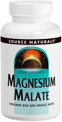 Source Naturals, Magnesium Malate, 180 Tablets ,المكملات الغذائية، المعادن، المغنيسيوم مالات