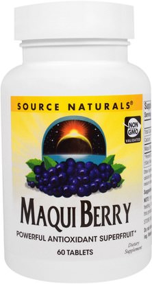 Source Naturals, Maqui Berry, 60 Tablets ,المكملات الغذائية، مقتطفات الفاكهة، ماكي