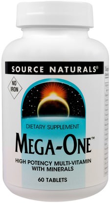 Source Naturals, Mega-One, No Iron, 60 Tablets ,الفيتامينات، الفيتامينات