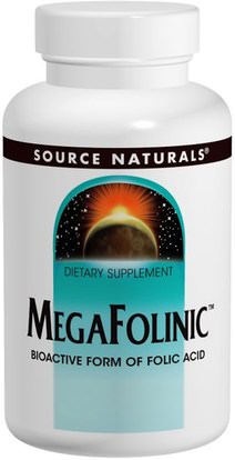 Source Naturals, MegaFolinic, 800 mcg, 120 Tablets ,الفيتامينات، حمض الفوليك، فيتامين ب، حمض الفولينيك