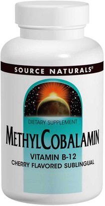 Source Naturals, MethylCobalamin, Cherry Flavored, 1 mg, 120 BioLingual Lozenges ,الفيتامينات، فيتامين b12، فيتامين b12 - ميثيلكوبالامين