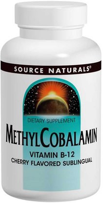 Source Naturals, MethylCobalamin, Cherry Flavored, 5 mg, 60 Tablets ,الفيتامينات، فيتامين b12، فيتامين b12 - ميثيلكوبالامين