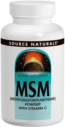 Source Naturals, MSM (Methylsulfonylmethane) Powder, with Vitamin C, 8 oz (227 g) ,المكملات الغذائية، والمعادن، والتهاب المفاصل