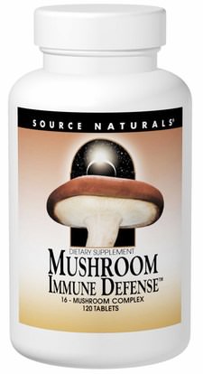 Source Naturals, Mushroom Immune Defense, 16-Mushroom Complex, 120 Tablets ,والمكملات الغذائية، والفطر الطبية، والفطر مجموعات مختلطة، والصحة، والانفلونزا الباردة والفيروسية، جهاز المناعة