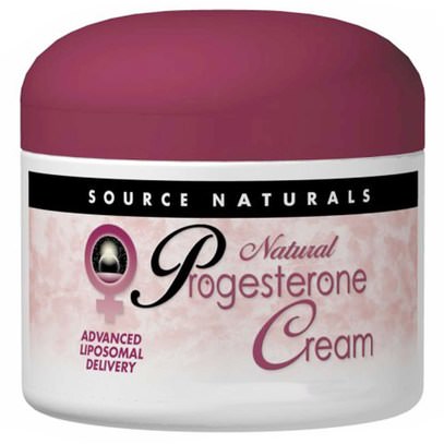 Source Naturals, Natural Progesterone Cream, 4 oz (113.4 g) ,والصحة، والمرأة، ومنتجات كريم البروجسترون