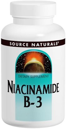 Source Naturals, Niacinamide B-3, 100 mg, 250 Tablets ,الفيتامينات، فيتامين b3، فيتامين b3 - نياكيناميد
