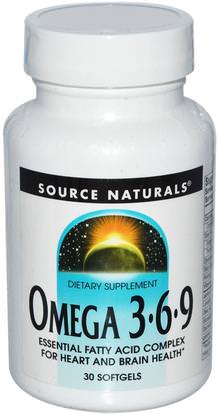 Source Naturals, Omega 3 6 9, 30 Softgels ,المكملات الغذائية، إيفا أوميجا 3 6 9 (إيبا دا)، أوميغا 369 قبعات / علامات التبويب