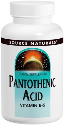 Source Naturals, Pantothenic Acid, 500 mg, 200 Tablets ,الفيتامينات، فيتامين b5 - حمض البانتوثنيك