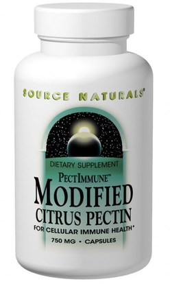 Source Naturals, PectImmune, Modified Citrus Pectin, 750 mg, 120 Capsules ,المكملات الغذائية، والألياف، والبكتين الحمضيات تعديل