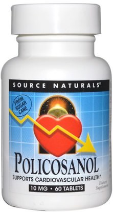 Source Naturals, Policosanol, 10 mg, 60 Tablets ,المكملات الغذائية، بوليكوسانول