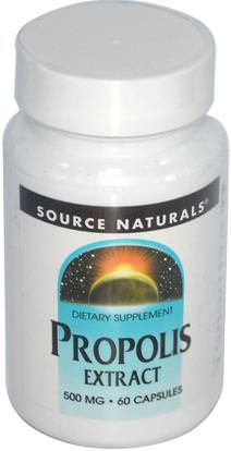 Source Naturals, Propolis Extract, 500 mg, 60 Capsules ,المكملات الغذائية، منتجات النحل، دنج النحل
