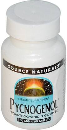 Source Naturals, Pycnogenol, 100 mg, 60 Tablets ,والمكملات الغذائية، ومضادات الأكسدة، بيكنوغينول