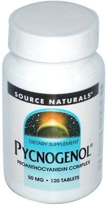 Source Naturals, Pycnogenol, 50 mg, 120 Tablets ,المكملات الغذائية، بيكنوغينول