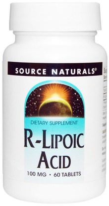 Source Naturals, R-Lipoic Acid, 100 mg, 60 Tablets ,المكملات الغذائية، مضادات الأكسدة، حمض الليبويك ألفا، حمض الليبويك r