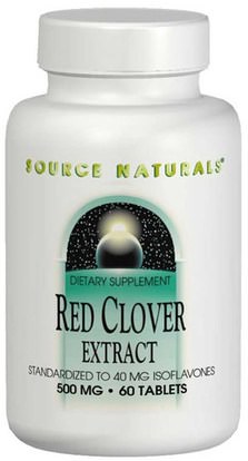 Source Naturals, Red Clover Extract, 500 mg, 60 Tablets ,الأعشاب، البرسيم الأحمر