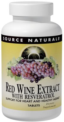 Source Naturals, Red Wine Extract, With Resveratrol, 60 Tablets (Discontinued Item) ,المكملات الغذائية، ريسفيراترول