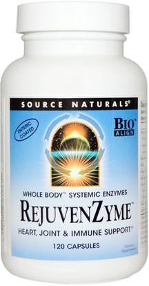 Source Naturals, RejuvenZyme, 120 Capsules ,والمكملات الغذائية، والانزيمات، سيرابيبتاس