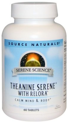 Source Naturals, Serene Science, Theanine Serene With Relora, 60 Tablets ,الأعشاب، ماغنوليا النباح (فيلوديندرون)، ل الثيانين