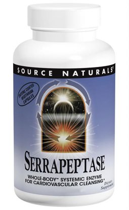 Source Naturals, Serrapeptase, 120 Capsules ,والمكملات الغذائية، والانزيمات، سيرابيبتاس
