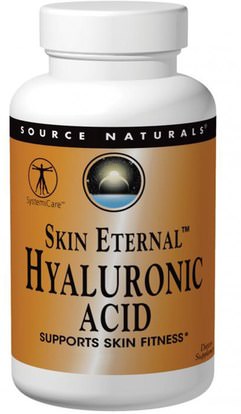 Source Naturals, Skin Eternal Hyaluronic Acid, 50 mg, 60 Tablets ,الصحة، العظام، هشاشة العظام، الكولاجين، نساء، الجمال