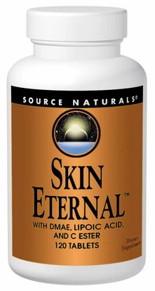 Source Naturals, Skin Eternal with DMAE, Lipoic Acid, and C Ester, 120 Tablets ,المكملات الغذائية، مضادات الأكسدة، ألفا حمض ليبويك، دماي
