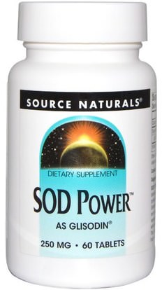 Source Naturals, SOD Power, 250 mg, 60 Tablets ,المكملات الغذائية، سوبر أكسيد ديسموتاز سود جليسودين