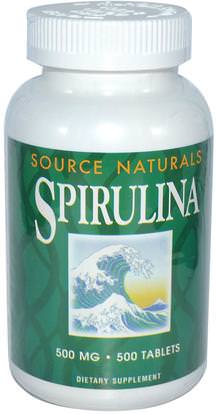 Source Naturals, Spirulina, 500 mg, 500 Tablets ,Herb-sa