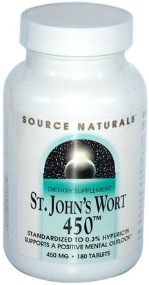 Source Naturals, St. Johns Wort 450, 450 mg, 180 Tablets ,الأعشاب، الشارع. جونز، ورت